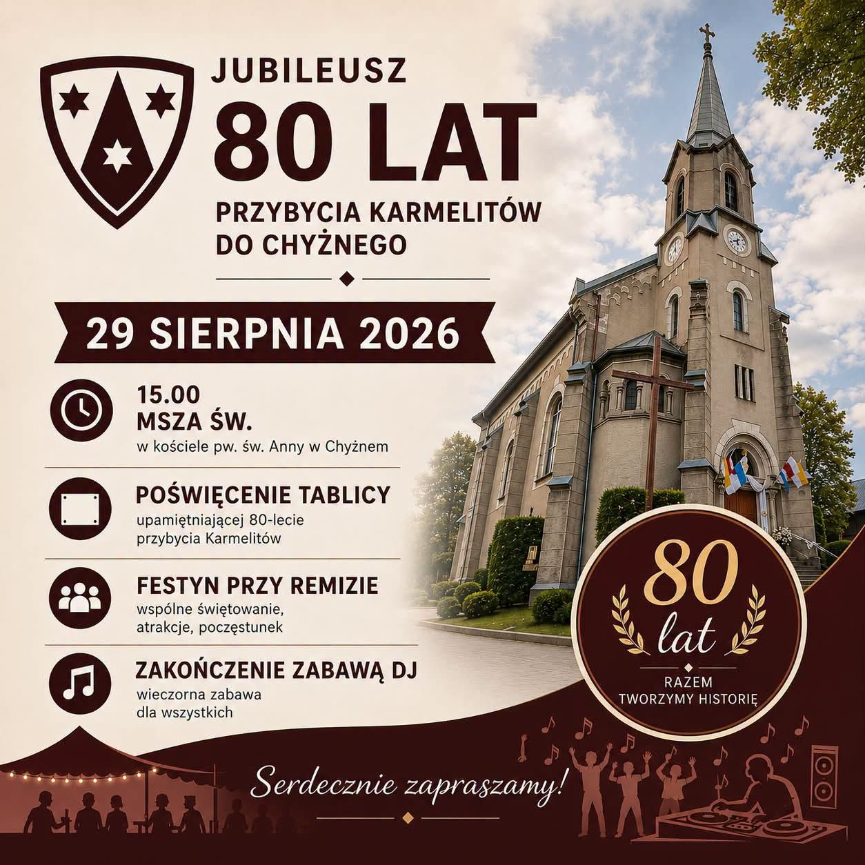 Jubileusz 80-lecia przybycia Karmelitów do Chyżnego